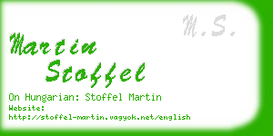 martin stoffel business card